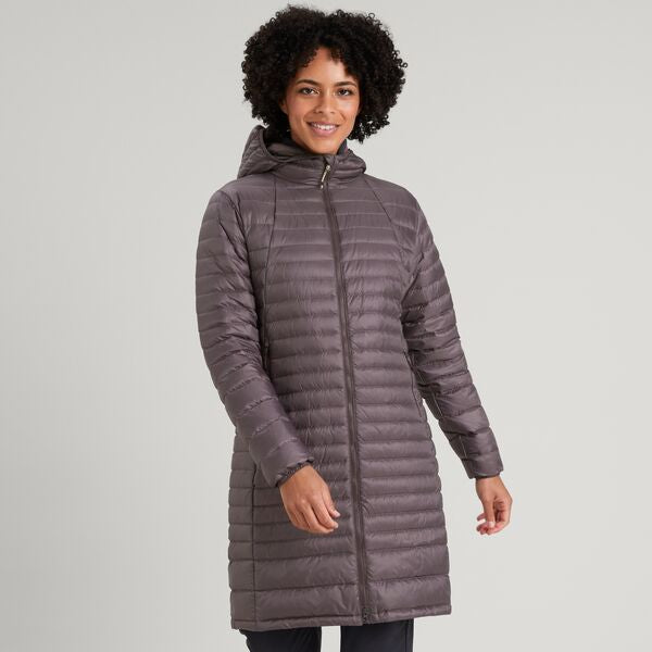 Longline down coat women's shop