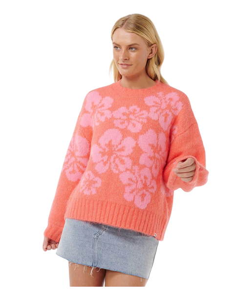 Rip Curl Hibiscus Heat Jacquard Crew Women’s Watermelon