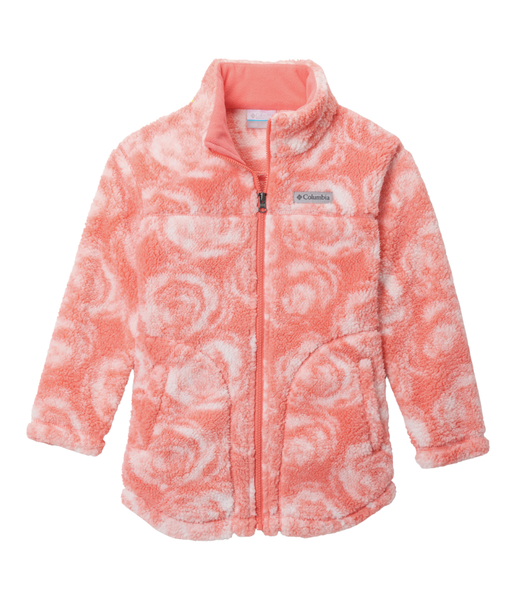 Columbia Girls' West Bend Printed Sherpa Jacket in colourful recycled fleece