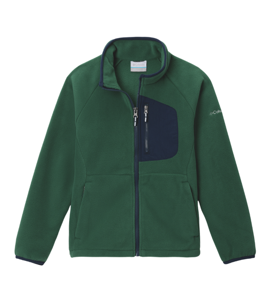 Child wearing Columbia Youth Fast Trek IV Fleece Jacket – Everblue/Crushed Blue, Ages 4–8