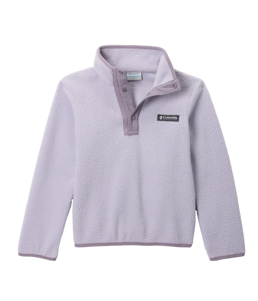Columbia Youth Helvetia II Sherpa Half Snap Fleece in cream with contrast binding – cosy fleece jacket for kids