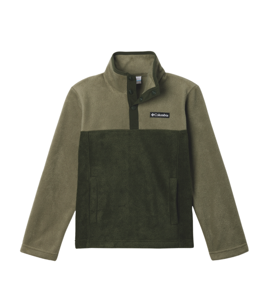 Columbia Steens Mountain II 1/4 Snap Fleece Pullover in Greenscape and Stone Green for kids ages 4 to 8