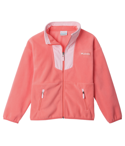 KID'S SEQUOIA GROVE FULL ZIP FLEECE - HOT CORAL/SATIN PINK