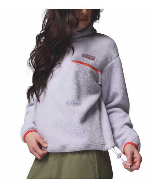 HELVETIA™ II CROPPED HALF SNAP FLEECE WOMEN'S - LAVENDER PEARL, SHALE PURPLE, ZING