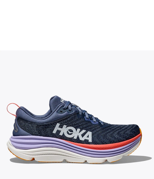 Women’s HOKA Gaviota 5 running shoe in Anchor and Grapefruit – cushioned, supportive, stability trainer
