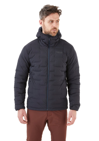 Mens stretch hooded down jacket sale