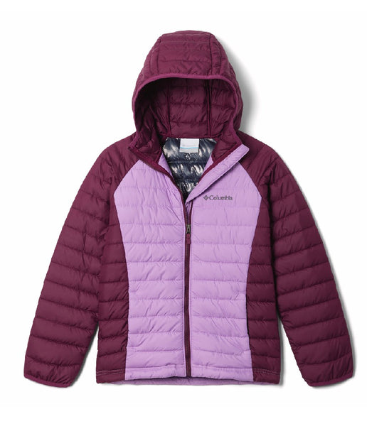 YOUTH POWDER LITE GIRLS HOODED JACKET - GUMDROP,,MARIONBERRY