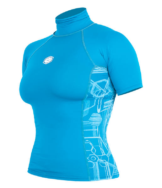 CRUZ WOMEN'S RASH VEST SHORT SLEEVE - BLUE