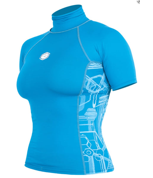 CRUZ GIRL'S RASH VEST S/S (AGES 6 - 10) - LIGHT BLUE