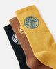 MEN'S WETTY CREW SOCK 3-PACK - DUSTED CHOCOLAT