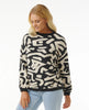 WOMEN'S THE SEARCH JAQUARD CREW - BLACK/WHITE