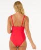 WOMEN'S PREMIUM SURF D-DD ONE PIECE - HIBISCUS RED