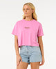 WOMEN'S SUN & SEA CROP TEE - PINK