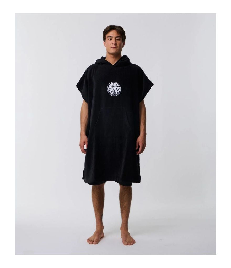 LOGO HOODED TOWEL MEN'S - BLACK - ONE SIZE