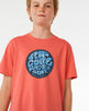 FILGREE SHORT SLEEVE TEE - HOT CORAL (AGES 12, 14 & 16)