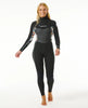 WOMEN'S DAWN PATROL 5/3MM GB CHEST ZIP STEAMER - BLACK/BLACK/MULTI