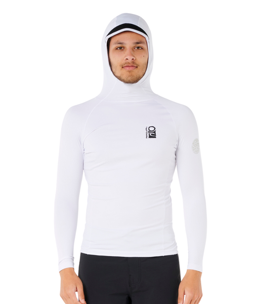 MEN'S SEARCH UPF PERF L/S HOOD - WHITE