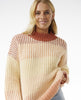 WOMEN'S SOLEIL RIB KNIT CREW - BURNT RED