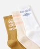 WOMEN'S ICONS OF SURF SOCK 3-PACK - BRONZE