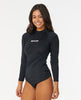 WOMEN'S CLASSIC SURF LS UPF RASHGUARD - BLACK