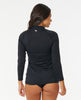 WOMEN'S CLASSIC SURF LS UPF RASHGUARD - BLACK