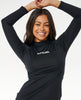 WOMEN'S CLASSIC SURF LS UPF RASHGUARD - BLACK