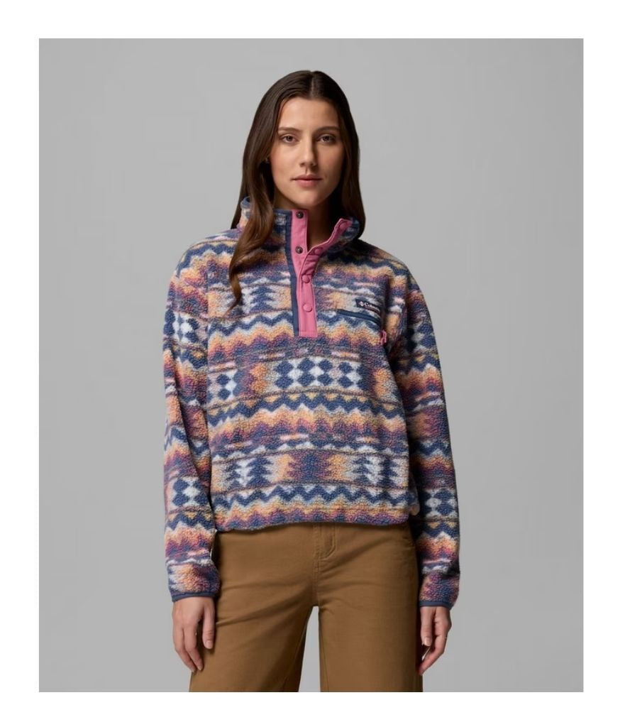 WOMENS HELVETIA II PRINTED CROPPED HALF SNAP SEA SALT RETROTREE