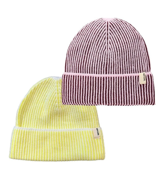 2 TONE RIBBED REG BEANIE WOMEN'S