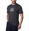 MEN'S TECH TRAIL™ FRONT GRAPHIC SS TEE - BLACK HEAHTER. TESTED TOUGH PDX GRAPHIC