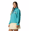 WOMEN'S HELVETIA II CROPPED HALF SNAP FLEECE - TEAL