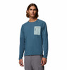 COLUMBIA TECH™ KNIT LONG SLEEVE CREW MEN'S - EVERBLUE, CRUSHED BLUE