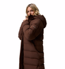 Columbia Amaze Puff Women's Long Hooded Down Jacket - Tobacco