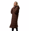 Columbia Amaze Puff Women's Long Hooded Down Jacket - Tobacco