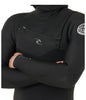 DAWN PATROL CHEST ZIP HOODED 5/4MM WETSUIT MEN'S - BLACK