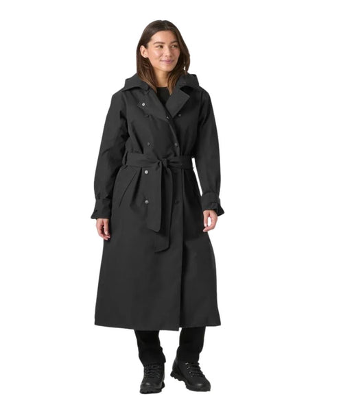 AVENUE INS LONG TRENCH COAT - WOMEN'S- BLACK
