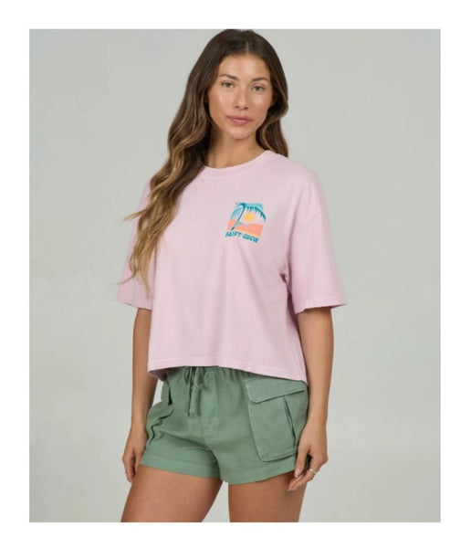 TRAVEL FAR SKIMMER TEE WOMEN'S - PINK SKIES