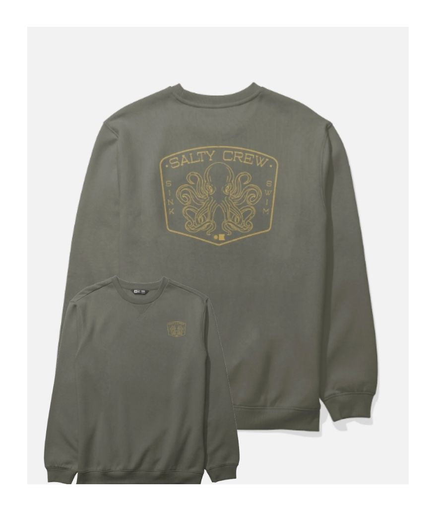 TAKO CLUB CREW FLEECE - DUSTY OLIVE