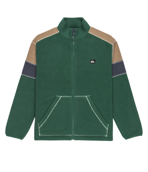 Quiksilver Clean Coast Block Full Zip Polar Fleece Trekking Green