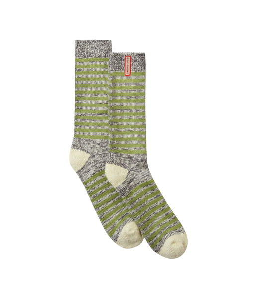 ATTLEBOROUGH BAMBOO MID LENGTH LIGHTWEIGHT STRIPE SOCK - GREEN