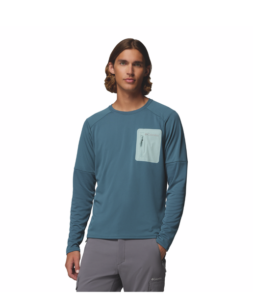COLUMBIA TECH™ KNIT LONG SLEEVE CREW MEN'S - EVERBLUE, CRUSHED BLUE