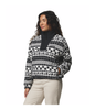 SEQUOIA GROVE II PRINTED HALF ZIP WOMEN'S - BLACK WIZARD ISLAND TONAL