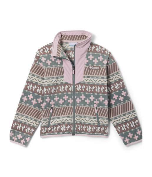 SEQUOIA GROVE PRINTED FULL ZIP FLEECE (AGES 10-16) - IRON WIZARD ISLAND, MINERAL PINK