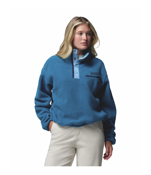 HELVETIA II CROPPED HALF SNAP FLEECE WOMEN'S - PHOENIX BLUE, RAINY DAY