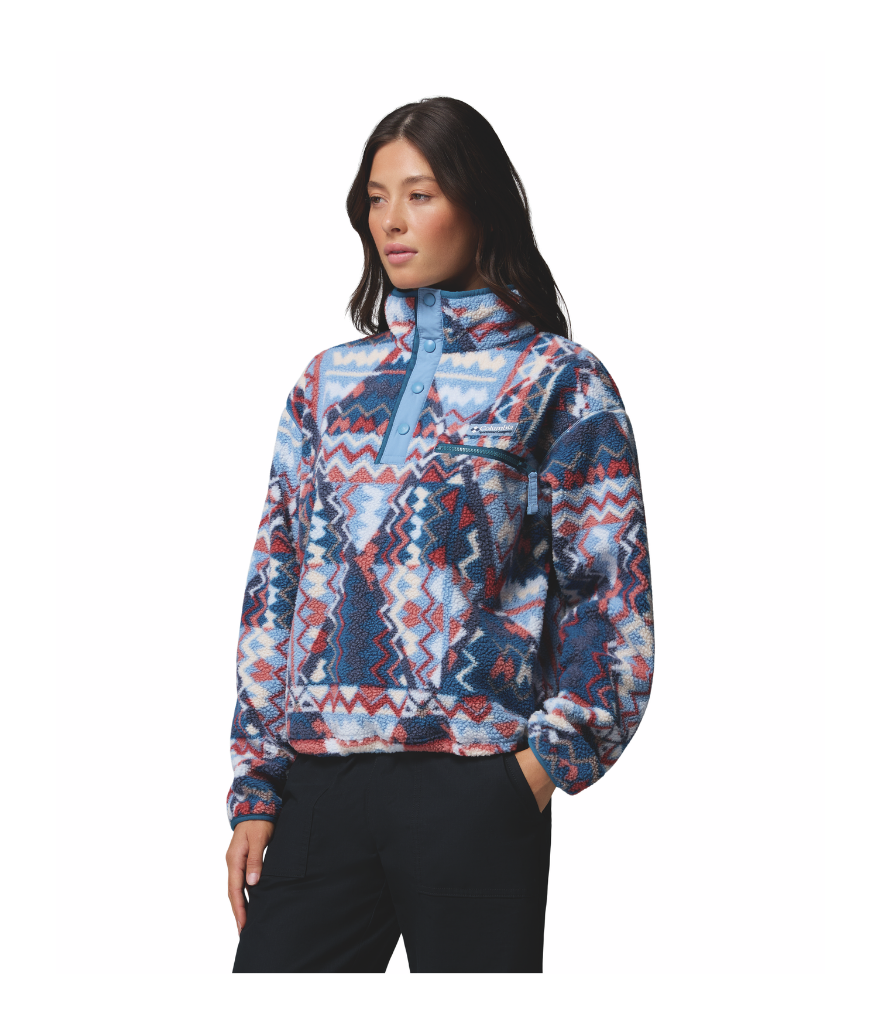 HELVETIA II PRINTED CROPPED HALF SNAP WOMEN'S - RAINY DAY, GEOMIX
