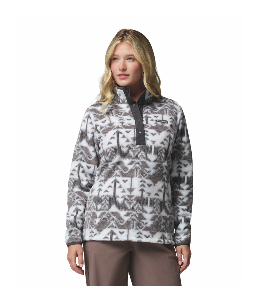 BENTON SPRINGS PRINTED 1/2 SNAP WOMEN'S - CIRRUS GREY, SKETCHUP