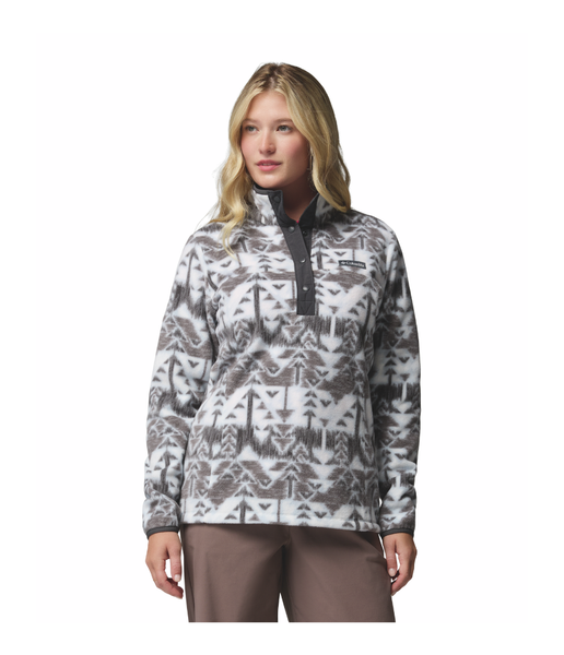 BENTON SPRINGS PRINTED 1/2 SNAP WOMEN'S - CIRRUS GREY, SKETCHUP
