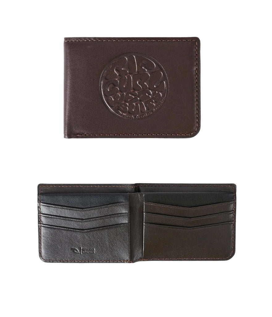 PREMIUM SURF RFID SLIM MEN'S LEATHER WALLET - BROWN