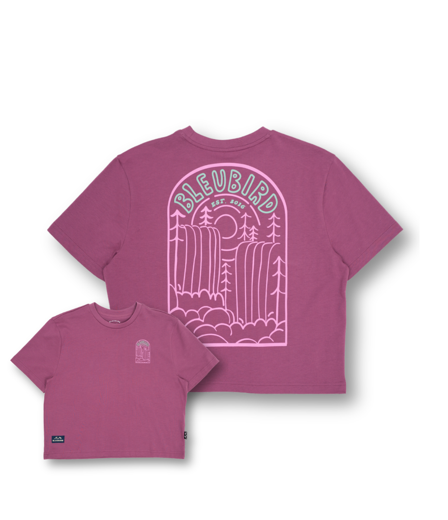 CASCADE CROPPED TEE - BERRY