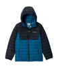 POWDER LITE II HOODED JACKET (AGES 10-20) - PHOENIX BLUE, BLACK