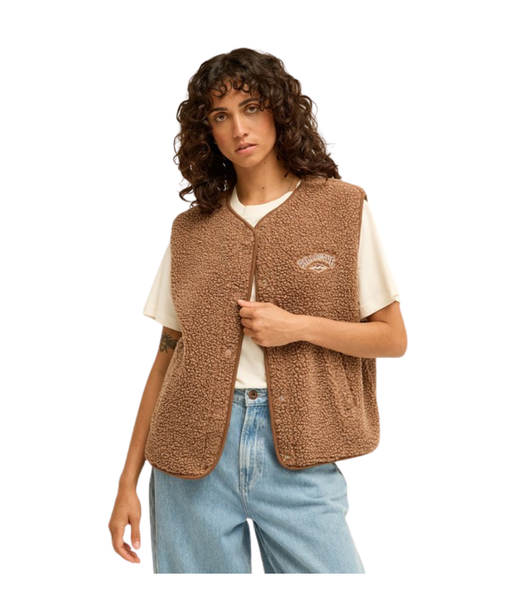 Billabong Women's Be Happy Fleece Vest – Brownstone